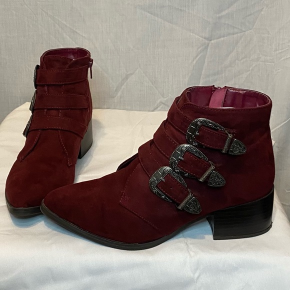 etc! Shoes - Etc! Burgundy Ankle Boots